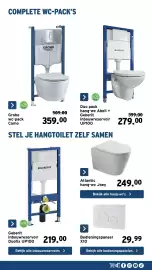 GAMMA folder | Sanitair Pagina 7: Duo pack hang-wc Abell + Geberit inbouwreservoir UP100 €279,00, Grohe wc-pack Como €359,00