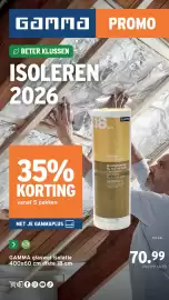 GAMMA folder | Isoleren Pagina 1: GAMMA PROMO BETER KLUSSEN ISOLEREN 2026 B 18TM cm GAMMA 35% KORTING vanaf 5 pakken swol