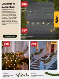 Jula reklamblad Sida 19: Ekvip batteridriven ljusgirang led 3 m ip44 €299,00, Ekvip ljusslinga led 230 v €299,00