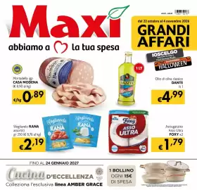 Volantino Maxi Supermercati Pagina 1: Asciugatutto Asso Ultra Foxy €1,79, Sfogliavelo RANA assortiti €2,19