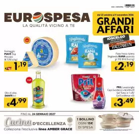 Volantino Eurospesa Pagina 1: Pasta fresca ripiena Sfogliavelo RANA assortita €2,19, Formaggio PIAVE Dop Mezzano €1,19