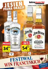 Intermarche gazetka | Alkohole Strona 1: Whiskey Jim Beam €54,99, Wódka Żubrówka Biała €34,99