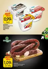 Food Plus folder Pagina 2: Lukullus Wood smoked sausage €1,09, Rolmlec serek €0,99