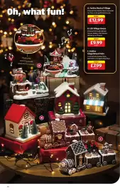Aldi leaflet Page 10: 7 10 Oh, what fun! A. Festive Musical Village Choose from Santa Claus, Carousel, Ice Tree or