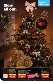 Aldi leaflet Page 7: Tree Toppers €2,49, LED Christmas Tree Animation €9,99