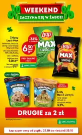 Żabka gazetka Strona 1: Lody Ben & Jerry's €31,99, Chipsy Lay's Max €6,50