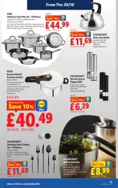 Lidl leaflet week 44 Page 17: Silvercrest electric salt or pepper mill €6,29, Silvercrest mixing bowl set €8,99