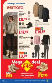 Lidl leaflet week 44 Page 26: Esmara men's or ladies' thermal long-sleeve top and leggings & long johns €3,99