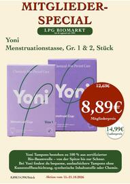 LPG Biomarkt Prospekt woche 43 Seite 14: Yoni Menstrual Cup €8,89