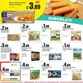 Volantino Sì con te Pagina 18: Filetti Findus Fior di salmone/orata/branzino €7,90, Cotolette di pollo Primavera Findus €3,49