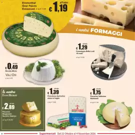 Volantino Sì con te Pagina 8: Provolone Auricchio dolce al taglio €1,39, Formaggio Bella Lodi €1,29