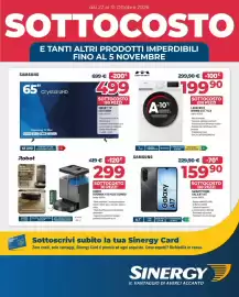 Volantino Sinergy Pagina 1: SINERGY CARD dal 22 al 31 Ottobre 2026 SOTTOCOSTO E TANTI ALTRI PRODOTTI IMPERDIBILI FINO AL 5