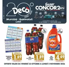 Volantino Deco Maxistore Pagina 1: Philadelphia formaggio fresco/light €1,69, Pepsi Cola Classica/Zero €1,89