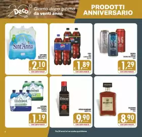 Volantino Deco Maxistore Pagina 8: Levissima acqua naturale/frizzante €1,19, Acqua naturale Sant'Anna €2,10