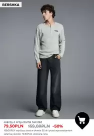 Bershka gazetka tydzień 43 Strona 4: Jeansy o kroju barrel twisted Bershka €79,50