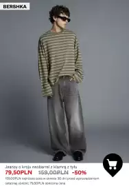 Bershka gazetka tydzień 43 Strona 8: Jeansy o kroju neobarrel z klamrą z tyłu Bershka €79,50