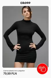 Cropp gazetka tydzień 43 Strona 2: Czarna sukienka mini z półgolfem Cropp €79,99