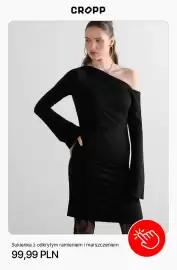 Cropp gazetka tydzień 43 Strona 6: Sukienka z odkrytym ramieniem i marszczeniem Cropp €99,99