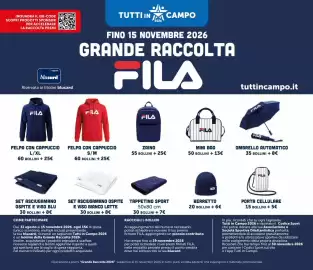 Volantino Il Gigante Pagina 16: Set asciugamano ospite e viso blu €8,00, FelPA con cappuccio Fila €25,00