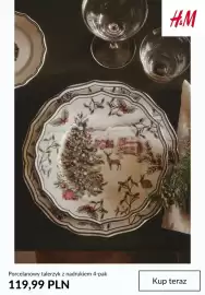 H&M gazetka tydzień 43 Strona 7: Porcelanowy talerzyk z nadrukiem 4-pak H & M €119,99