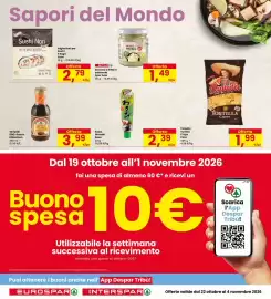 Volantino Eurospar Pagina 14: Teriyaki BBQ-Sauce Kikkoman €3,99, Salsa Wasabi Save €2,39