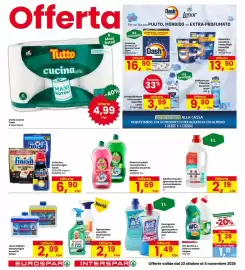 Volantino Eurospar Pagina 26: Carta cucina Tutto €4,99, Additivo Bucato Igienizzante con Ammorbidente Amuchina €2,19