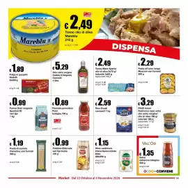 Volantino Sì con te Market Pagina 13: Tonno Mare Aperto €2,49, Riso Scotti carnaroli €2,59