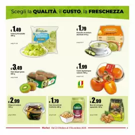 Volantino Sì con te Market Pagina 3: Ceci decorticati Colfiorito €1,79, Noci di romagna €2,99