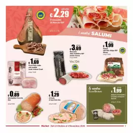 Volantino Sì con te Market Pagina 7: Salame Contadino Cavalier Umberto Boschi €1,99, Mortadella Favorita Ibis €0,89