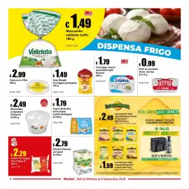 Volantino Sì con te Market Pagina 8: Mozzarella Colfiorito €2,49, Formaggio fresco spalmabile light Exquisa €1,79