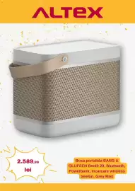 Catalog Altex săptămâna 43 Pagină 5: ALTEX 2.589,99 lei Bo Boxa portabila BANG & OLUFSEN Beolit 20, Bluetooth, Powerbank