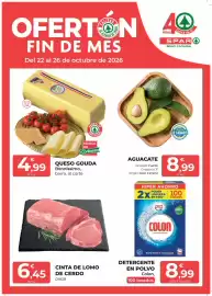 Folleto SPAR Gran Canaria Página 1: Colon - detergente en polvo €8,99, Holland - queso gouda €4,99