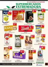 Folleto Supermercados Extremadura Página 1: Renova papel higiénico plus skin care €1,89, Ifa eliges caldo de pollo €0,65
