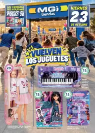 Folleto Tiendas MGI Página 1: Redondo - microfono k-pop con pie luz y sonido €15,00, Muñeca rosidura €20,00
