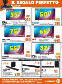 Volantino Expert Pagina 19: SABA TV LED 32" HD €159,00, TCL TV LED 65" UHD 4K €449,00