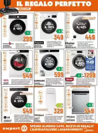 Volantino Expert Pagina 3: Lavatrice Samsung €599,00, Whirlpool lavatrice carica dall'alto €329,00