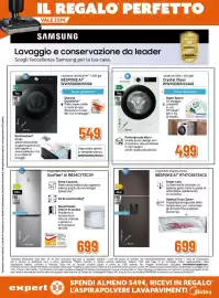 Volantino Expert Pagina 7: Lavatrice Slim 1.400 giri Crystal Clean €499,00, Frigorifero Doppia Porta BESPOKE AI €699,00