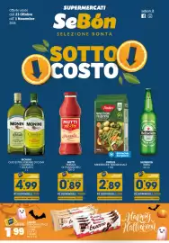 Volantino SeBón Supermercati Pagina 1: Heineken birra €0,99, Findus Minestrone Tradizionale €2,89