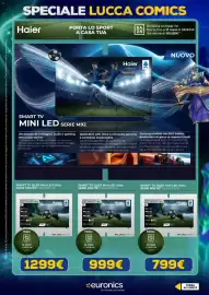 Volantino Euronics Pagina 7: Haier QLED MiniLED Ultra €999,00, Haier QLED MiniLED Ultra 85" €1.299,00