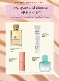 Oriflame catalogue Page 5: Nordic Waters for her €25,99, Novage+ bright intense eye cream €29,99