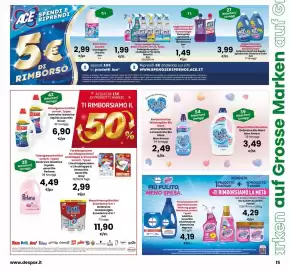 Volantino Interspar Pagina 15: Detergente spray o candeggina Più spray assortiti Ace €1,99, Vanish Oxi Action €4,29