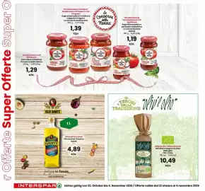 Volantino Interspar Pagina 4: r Offerte Super Offerte Super O Tomatensauce mit Basilikum Pomodoro al basilico Conserve della