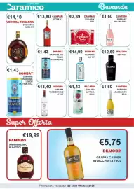 Volantino Caramico Pagina 28: Campari Soda €3,89, Bacardi Mojito €1,43