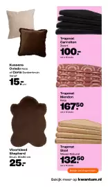 Kwantum folder Pagina 19: Shepherd Vloerkleed €25,00, Kussens Oviedo Roze of Coria Donkerbruin €15,00