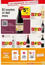 Catálogo Consum Página 13: Sommos vino tinto roble €4,99, Mucho Más €4,99