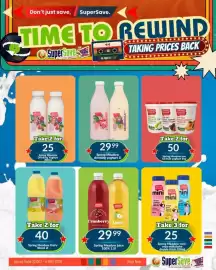 Super Save catalogue Page 17: Spring Meadow juice €29,99, Spring Meadow drinking yoghurt €29,99