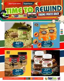 Super Save catalogue Page 19: All Gold superfine apricot jam plastic bottle €27,99, Yum Yum peanut butter €34,99