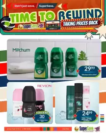 Super Save catalogue Page 25: Revlon Fire & Ice classic anti-perspirant roll-on €30,00, Mitchum roll on €29,99