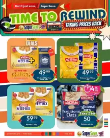 Super Save catalogue Page 26: Bokomo Corn Flakes €49,99, Weetbix 900g + free Bonle milk €49,99