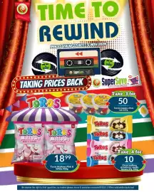 Super Save catalogue Page 34: Toros Mallows Pink & White €18,99, Torros sweets citrus €50,00